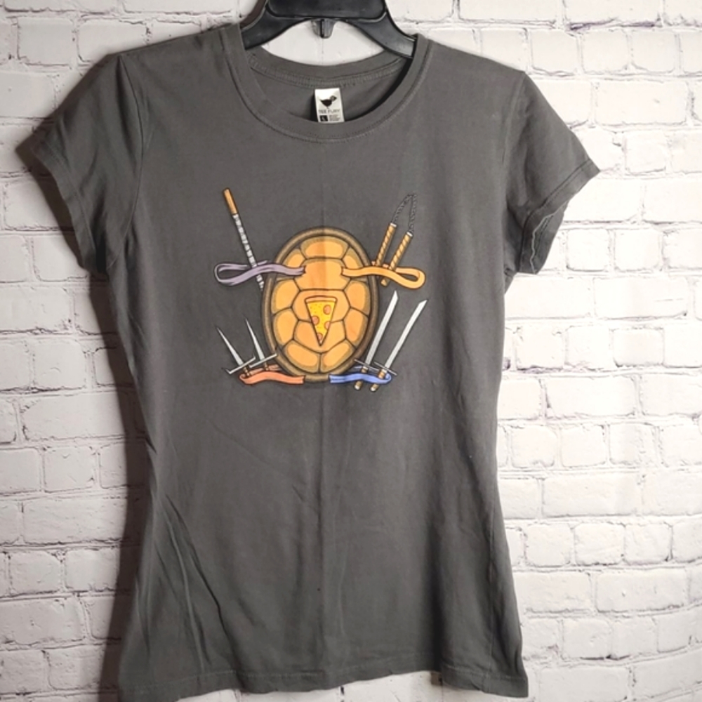 Tee Fury Gray Teenage Mutant Ninja Turtle T-Shirt Top Large L
